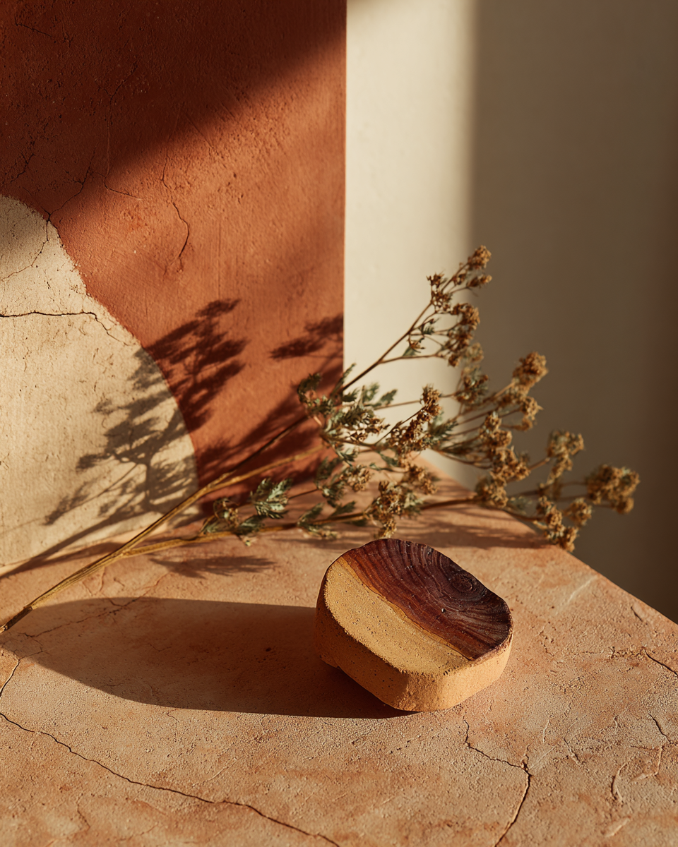 Reishi - warm terracotta editorial